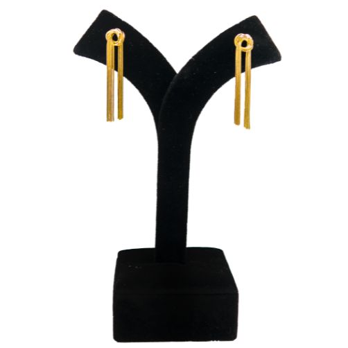 Elegant Gold Finish Chain Tassel Long Earrings for Women